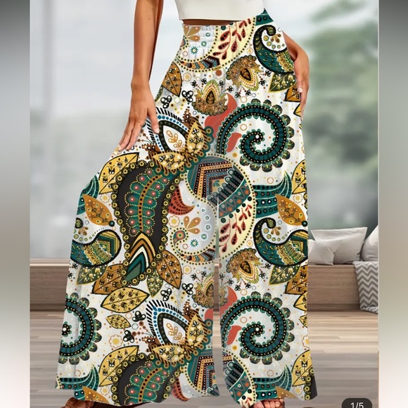 Boho wid leg pants - Picture 1 of 5